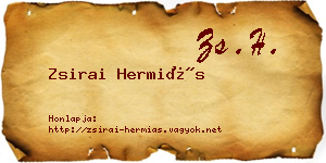 Zsirai Hermiás névjegykártya